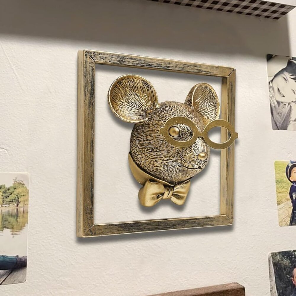 Animal Heads Wall Decor (Includes Metal Frame)
